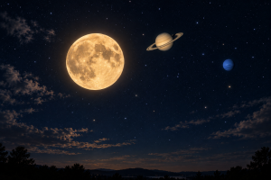 Harvest Moon Dan Saturnus Berdampingan Viral Di Media Sosial